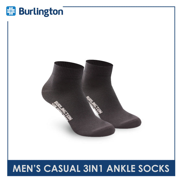 Burlington Men's Cotton Lite Thin Casual Ankle Socks 3 pairs in a pack 141