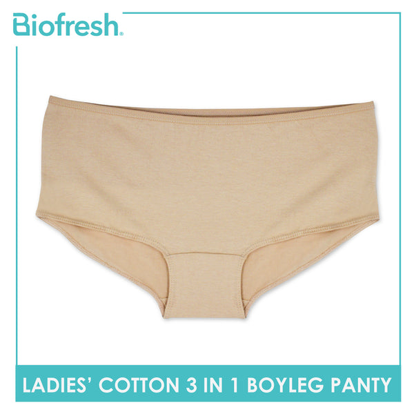 Biofresh Ladies' Antimicrobial Cotton Boyleg Panty 3 pieces in a pack ULPBG10