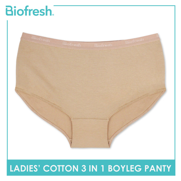 Biofresh Ladies' Antimicrobial Cotton Boyleg Panty 3 pieces in a pack ULPBG0401