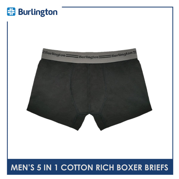 Burlington OGTMBBG1 Men's Cotton Rich Boxer Briefs 5 pieces in a pack (4790648438889)