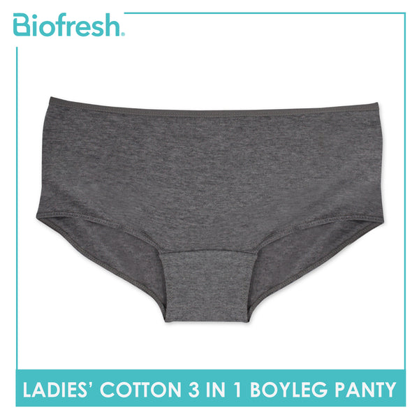 Biofresh Ladies' Antimicrobial Cotton Boyleg Panty 3 pieces in a pack ULPBG10