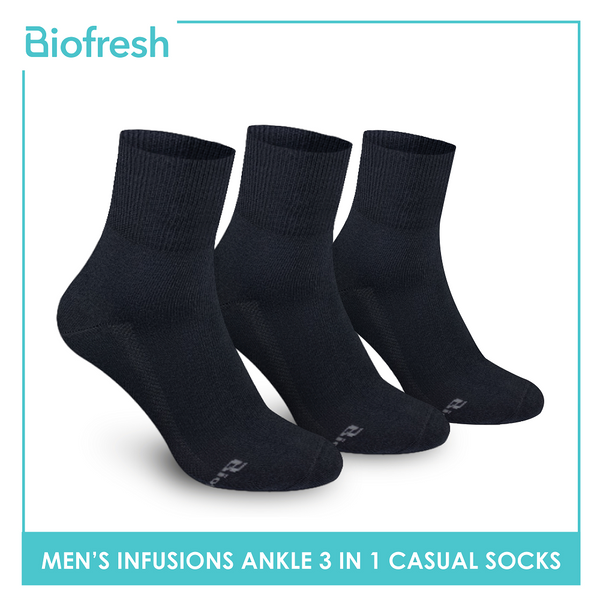 Biofresh Infusion RMCKG11 Men's Cotton Ankle Casual Socks 3-in-1 Pack (4758549299305)