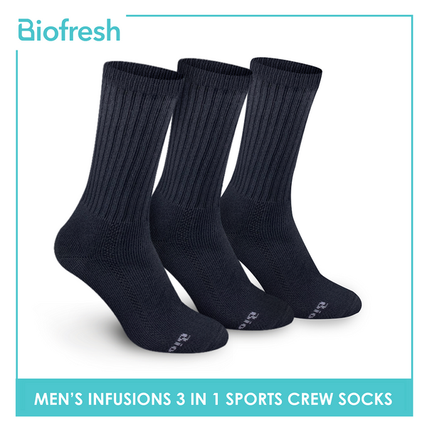 Biofresh Infusion RMSKG20 Men's Cotton Crew Sports Socks 3-in-1 Pack (4758557786217)