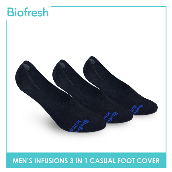 Biofresh Infusion RMFCG2 Men's Cotton No Show Casual Socks 3-in-1 Pack (4758553624681)