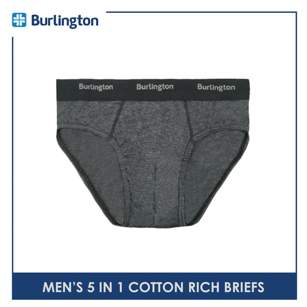 Burlington OGTMBSG1 Men's Cotton Rich Briefs 5 pieces in a pack (4790644277353)