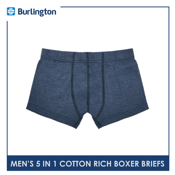 Burlington OGTMBBG1 Men's Cotton Rich Boxer Briefs 5 pieces in a pack (4790648438889)