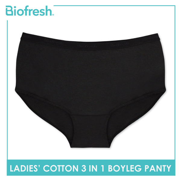 Biofresh Ladies' Antimicrobial Cotton Boyleg Panty 3 pieces in a pack ULPBG0401