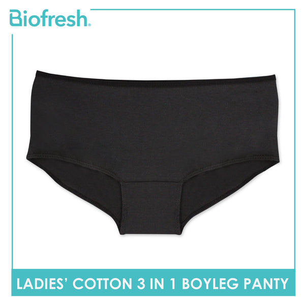 Biofresh Ladies' Antimicrobial Cotton Boyleg Panty 3 pieces in a pack ULPBG10
