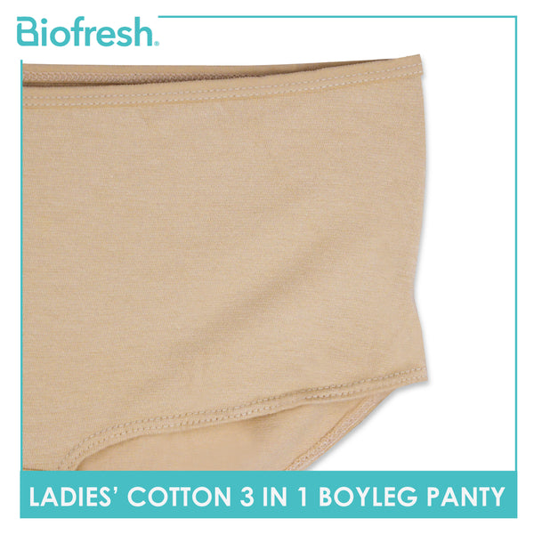 Biofresh Ladies' Antimicrobial Cotton Boyleg Panty 3 pieces in a pack ULPBG10