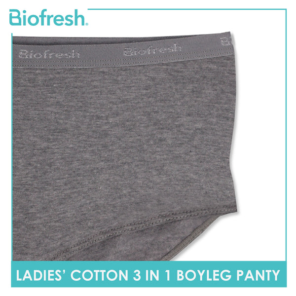 Biofresh Ladies' Antimicrobial Cotton Boyleg Panty 3 pieces in a pack ULPBG0401