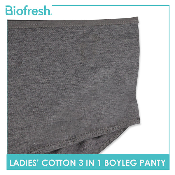Biofresh Ladies' Antimicrobial Cotton Boyleg Panty 3 pieces in a pack ULPBG10