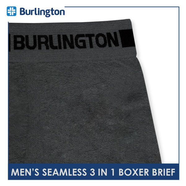 Burlington Men's Seamless Boxer Brief 3 pieces in a pack GTMBBG18