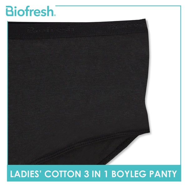 Biofresh Ladies' Antimicrobial Cotton Boyleg Panty 3 pieces in a pack ULPBG0401