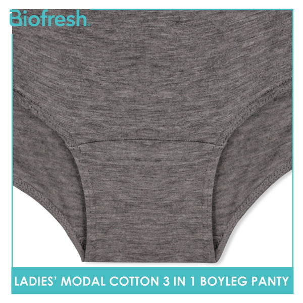 Biofresh Ladies' Antimicrobial Modal Cotton Boyleg Panty 3 pieces in a pack ULPBG1101