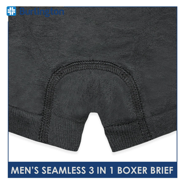 Burlington Men's Seamless Boxer Brief 3 pieces in a pack GTMBBG18