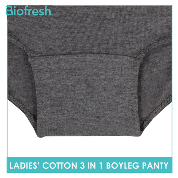 Biofresh Ladies' Antimicrobial Cotton Boyleg Panty 3 pieces in a pack ULPBG10