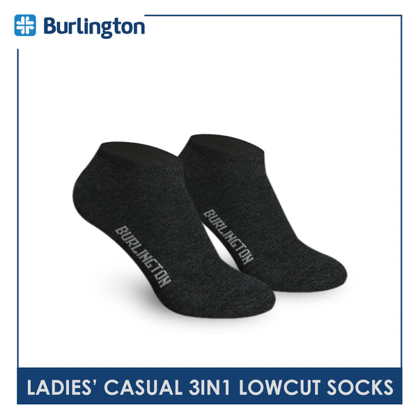 Burlington Ladies' Cotton Lite Thin Casual Low Cut Socks 3 pairs in a pack 620