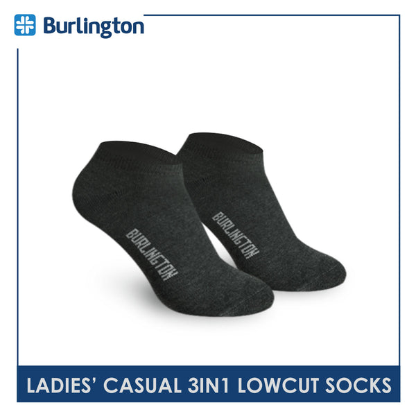 Burlington Ladies' Cotton Lite Thin Casual Low Cut Socks 3 pairs in a pack 620