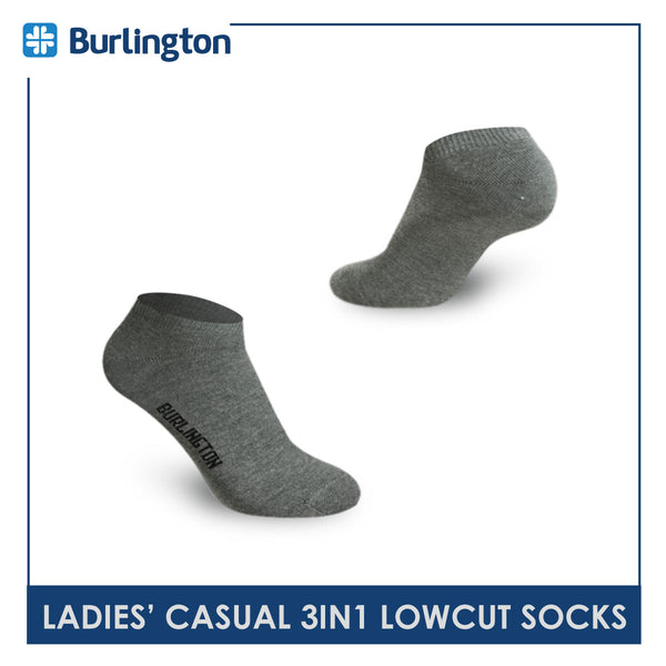 Burlington Ladies' Cotton Lite Thin Casual Low Cut Socks 3 pairs in a pack 620