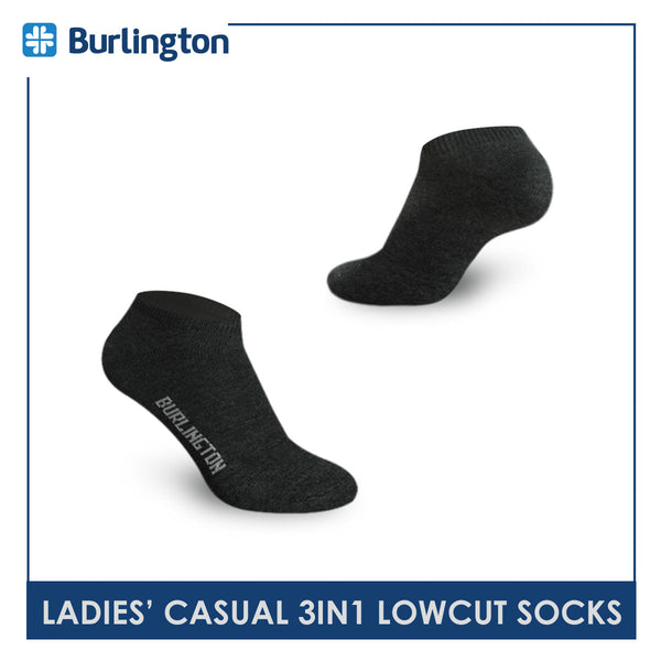 Burlington Ladies' Cotton Lite Thin Casual Low Cut Socks 3 pairs in a pack 620