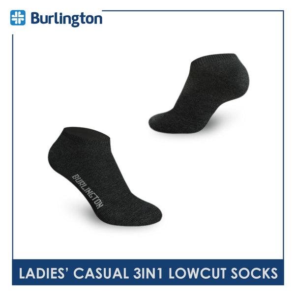 Burlington Ladies' Cotton Lite Thin Casual Low Cut Socks 3 pairs in a pack 620