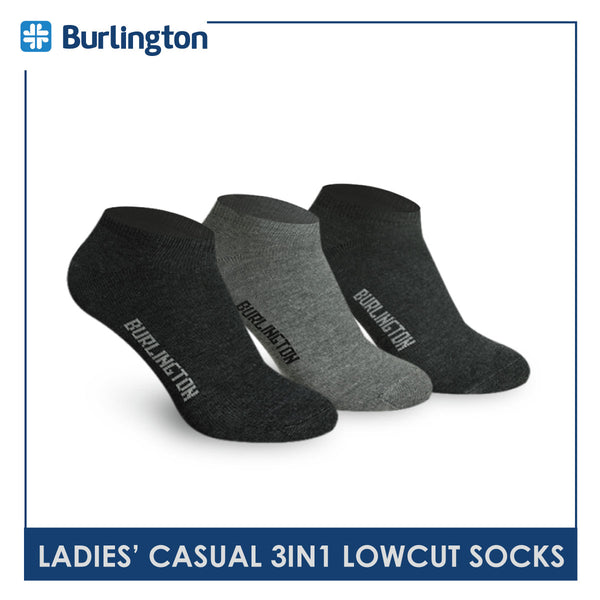 Burlington Ladies' Cotton Lite Thin Casual Low Cut Socks 3 pairs in a pack 620