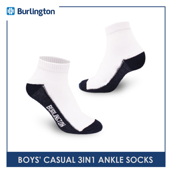 Burlington Boys' Children Cotton Light Performance Ankle Socks 3 pairs in a pack B5607