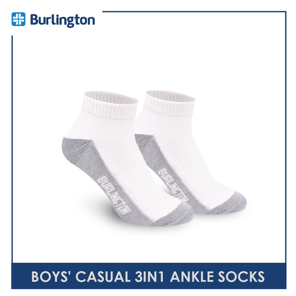 Burlington Boys' Children Cotton Light Performance Ankle Socks 3 pairs in a pack B5607