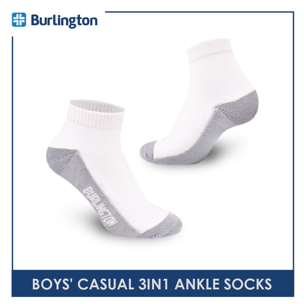 Burlington Boys' Children Cotton Light Performance Ankle Socks 3 pairs in a pack B5607