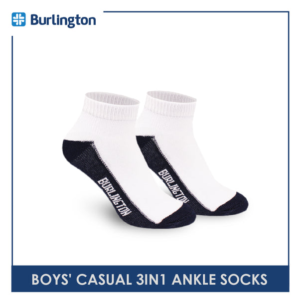 Burlington Boys' Children Cotton Light Performance Ankle Socks 3 pairs in a pack B5607