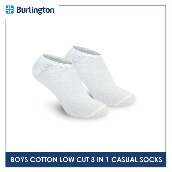 Burlington BBCKG26 Children's Cotton Low Cut Casual Socks 3-in-1 Pack (4761668649065)
