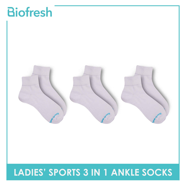 Biofresh Ladies' OVERRUNS Antimicrobial Thick Sports Socks 3 pairs in a pack BLRGCO1 (6672224780393)