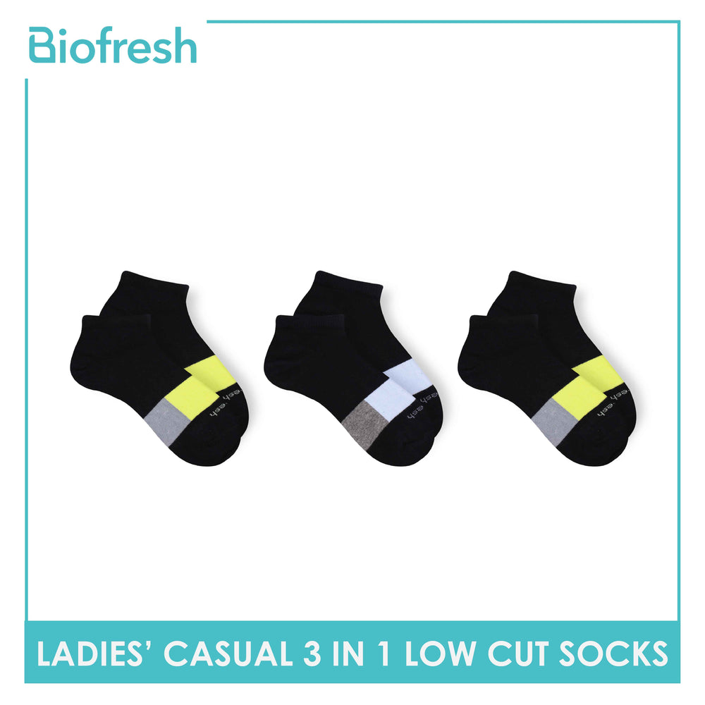 Biofresh Ladies' OVERRUNS Antimicrobial Lite Casual Socks 3 pairs in a pack RLCCO1