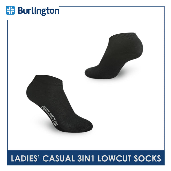 Burlington Ladies' Cotton Lite Thin Casual Low Cut Socks 3 pairs in a pack 620