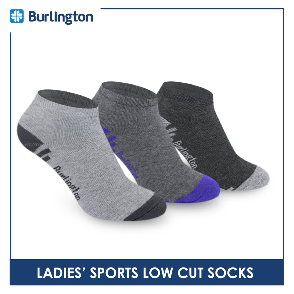 Burlington Ladies' Cotton Low cut 3 pairs in a pack Thick Sports Socks BLS03 (Limited Time Offer)