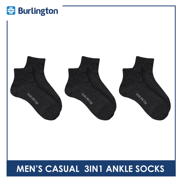 Burlington Men's OVERRUNS Cotton Lite Casual Socks 3 pairs in a pack BMCCO1 (6672043966569)
