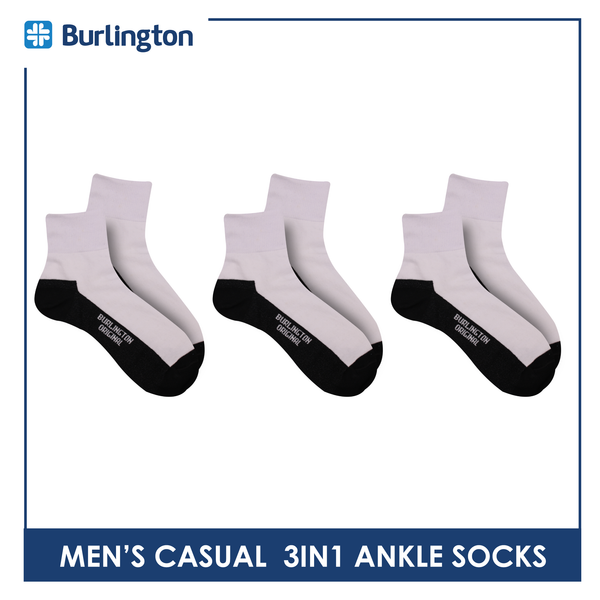 Burlington Men's OVERRUNS Cotton Lite Casual Socks 3 pairs in a pack BMCCO1 (6672043966569)