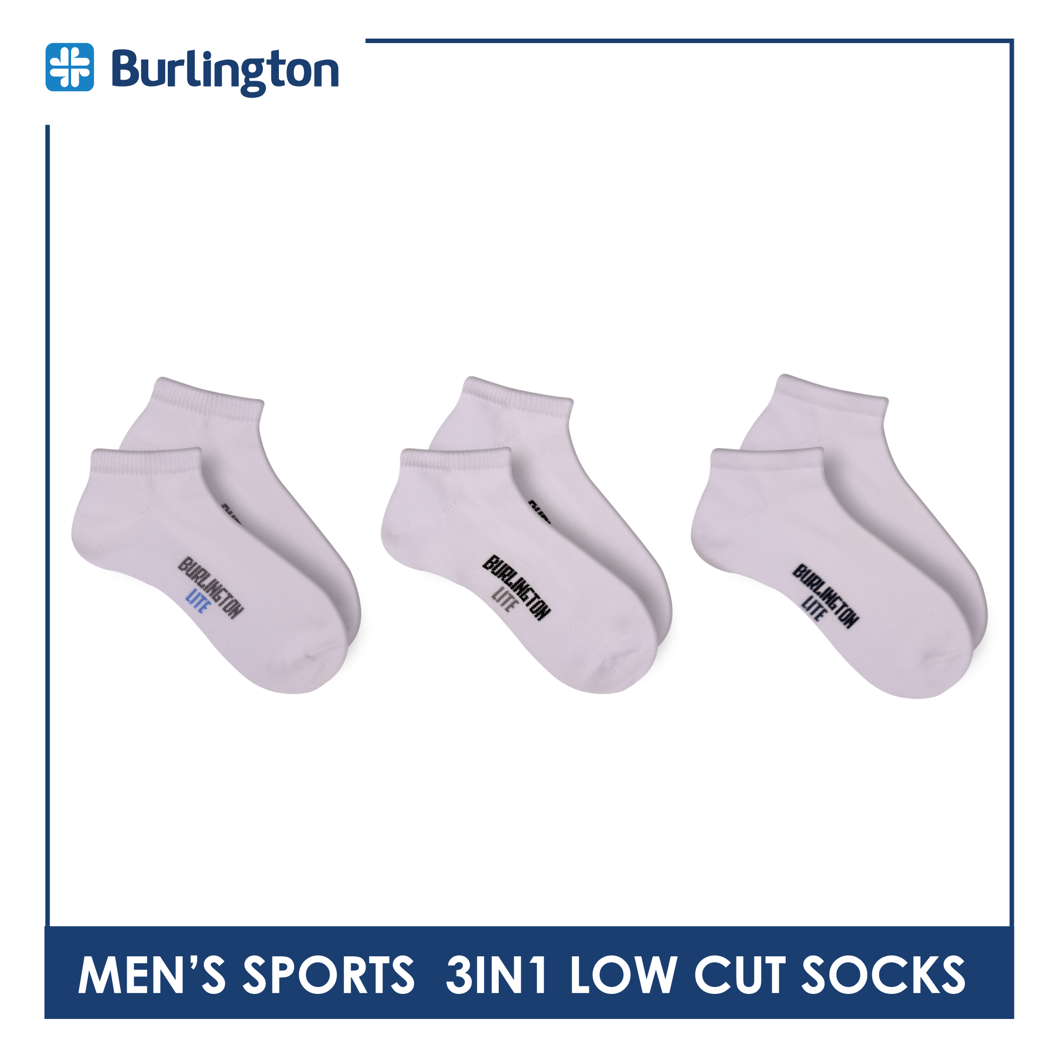 Burlington Ladies' OVERRUNS Cotton Thick Sports Socks 3 pairs in a pack BLSCO1 (6671261007977)