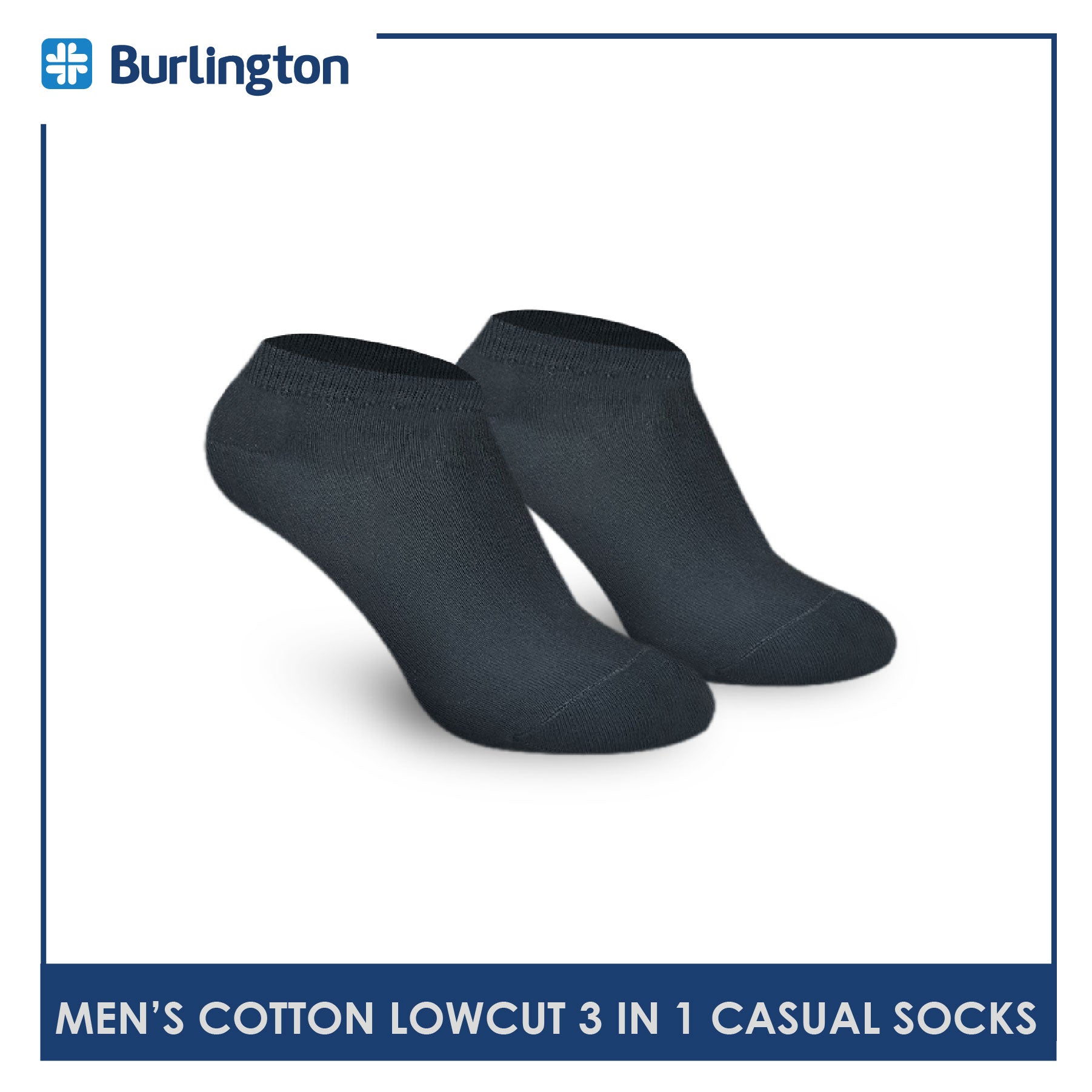 Burlington 140 Men's Cotton Low Cut Casual Socks 3 pairs in a pack (4357851447401)