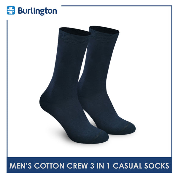 Burlington 148 Men's Cotton Crew Casual Socks 3 pairs in a pack (4769979334761)