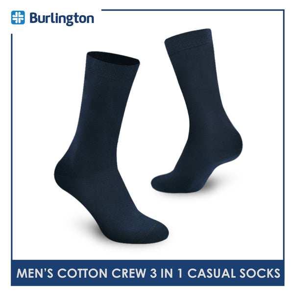 Burlington 148 Men's Cotton Crew Casual Socks 3 pairs in a pack (4769979334761)