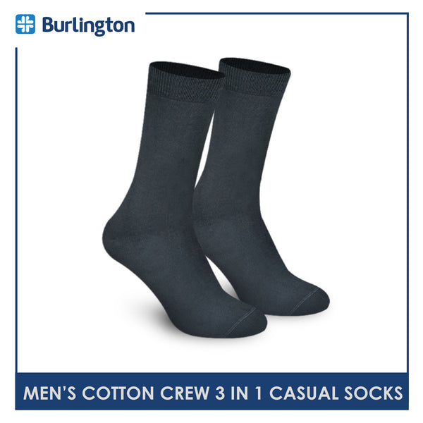Burlington 148 Men's Cotton Crew Casual Socks 3 pairs in a pack (4769979334761)