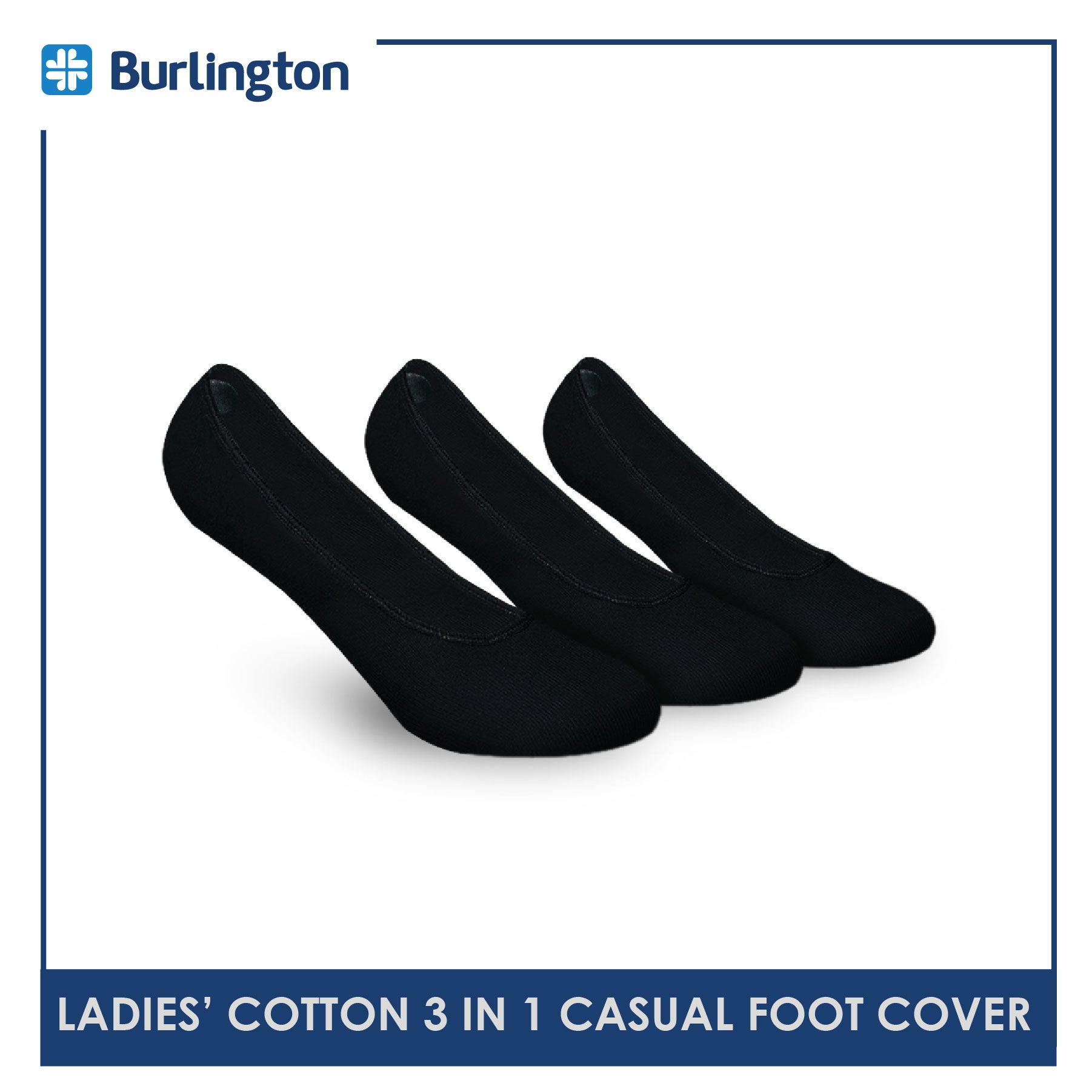Burlington SNG90G Ladies' No Show Casual Anti Slip Socks 3-in-1 Pack (4766013161577)