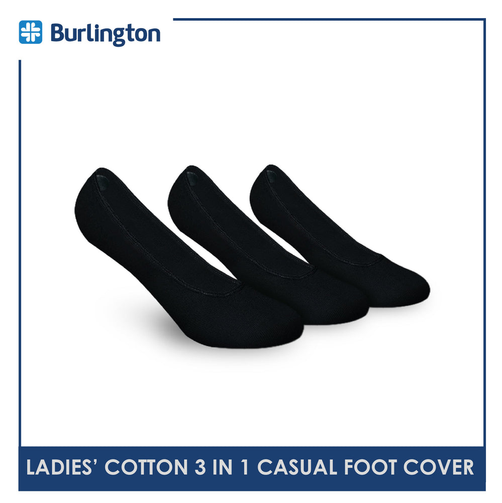 Burlington Ladies' No Show Lite Thin Casual Anti Slip Socks 3 pairs in a pack BLFG1
