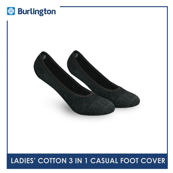 Burlington BLFCCG1 Ladies Cotton No Show Casual Socks 3 pairs in a pack (4357820219497)
