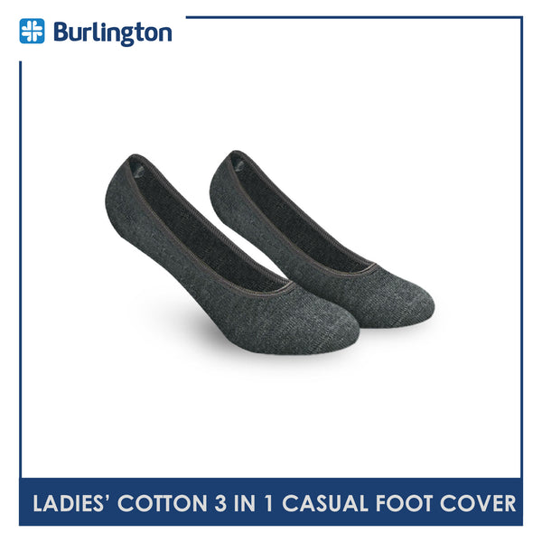 Burlington BLFCCG1 Ladies Cotton No Show Casual Socks 3 pairs in a pack (4357820219497)