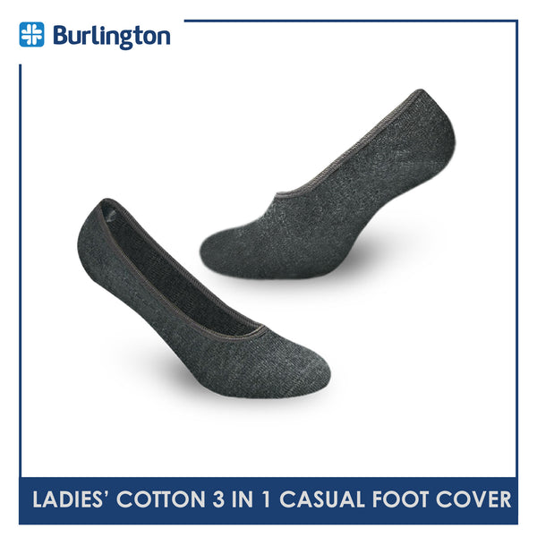 Burlington BLFCCG1 Ladies Cotton No Show Casual Socks 3 pairs in a pack (4357820219497)