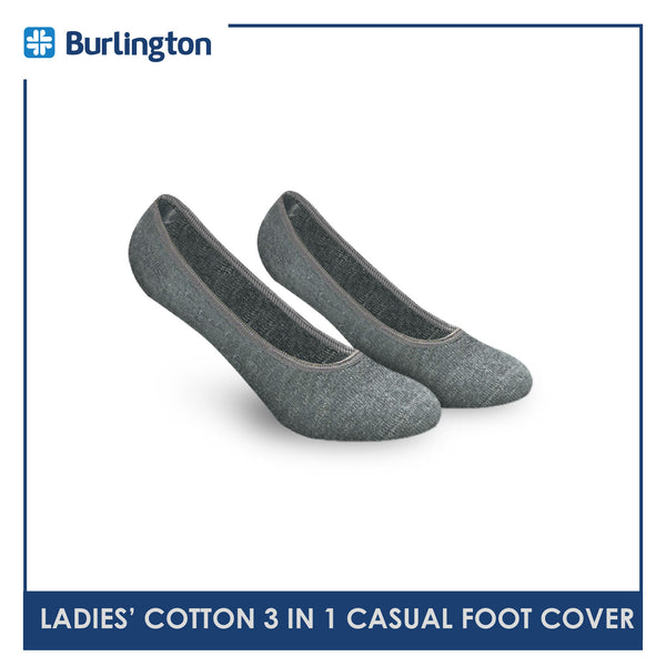Burlington BLFCCG1 Ladies Cotton No Show Casual Socks 3 pairs in a pack (4357820219497)