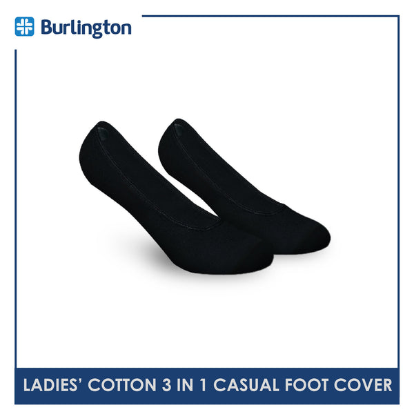 Burlington BLFCCG1 Ladies Cotton No Show Casual Socks 3 pairs in a pack (4357820219497)