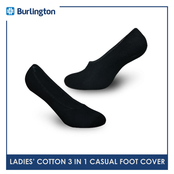 Burlington BLFCCG1 Ladies Cotton No Show Casual Socks 3 pairs in a pack (4357820219497)